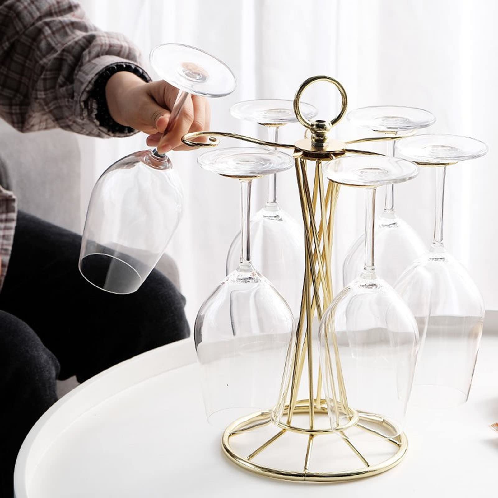 Elegant Freestanding Wine Glass Rack - Countertop Stemware Holder for Home Bar, Kitchen & Dining Room - Perfect for Wine Storage, Entertaining & Space Saving Organization
