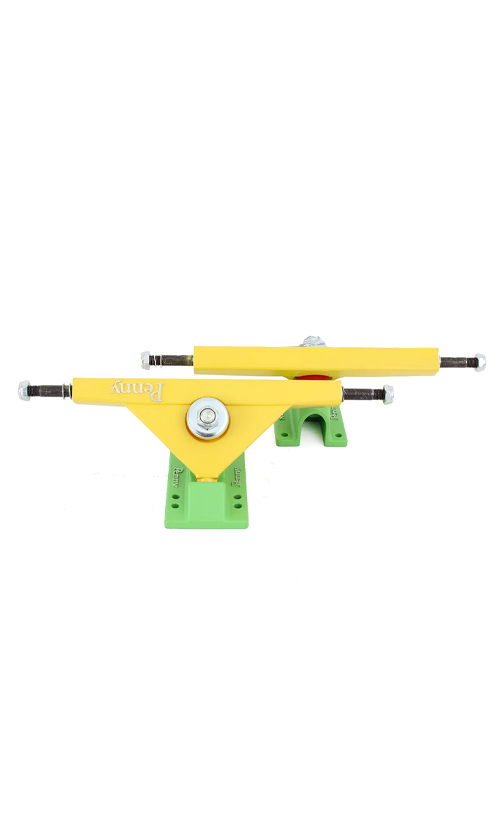 10-Inch Penny Longboard Trucks - Durable Yellow & Green Skateboard Trucks for Smooth Cruising & Commuting