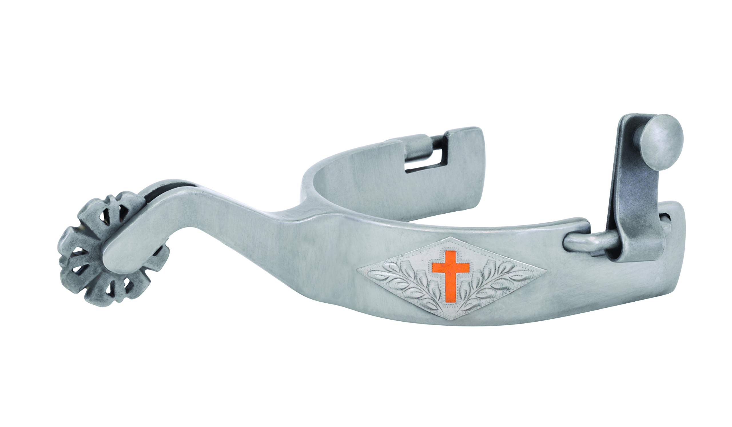 METALAB Diamond Cross Spur - Premium Stainless Steel Western Spurs for Horse Riding, Equestrian & Cowboy Boots | Perfect for Rodeo, Ranch Work & Country Fashion