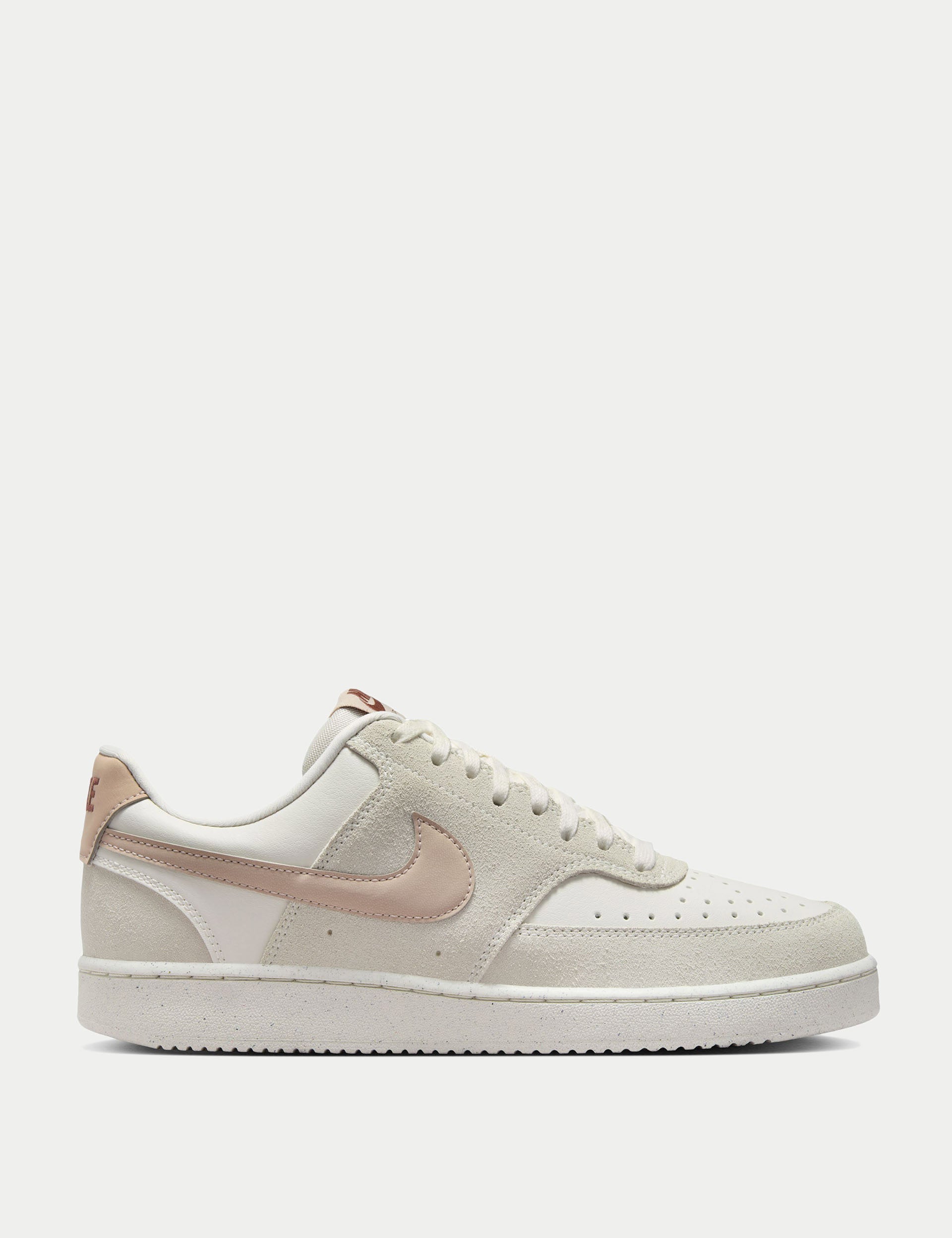 Nike Court Vision Low Sneakers for Men - Phantom/Fossil Stone/Light Bone Colorway | Classic Casual Shoes for Streetwear, Gym & Everyday Comfort