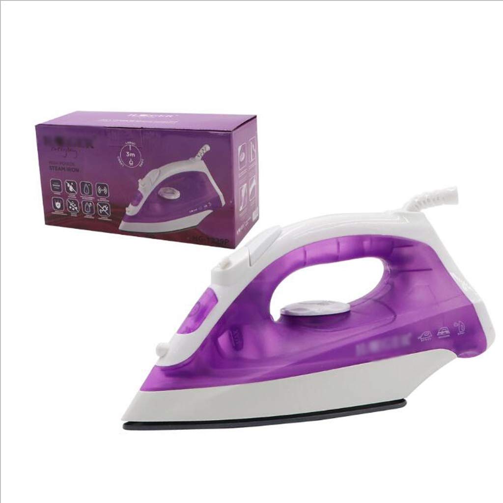 Jiji 1200W Portable Steam Iron with Adjustable Ceramic Soleplate - Fast Heating Electric Garment Steamer for Clothes, Home & Travel Use (Purple) - Perfect for Wrinkle Removal, Fabric Care & Professional Ironing
