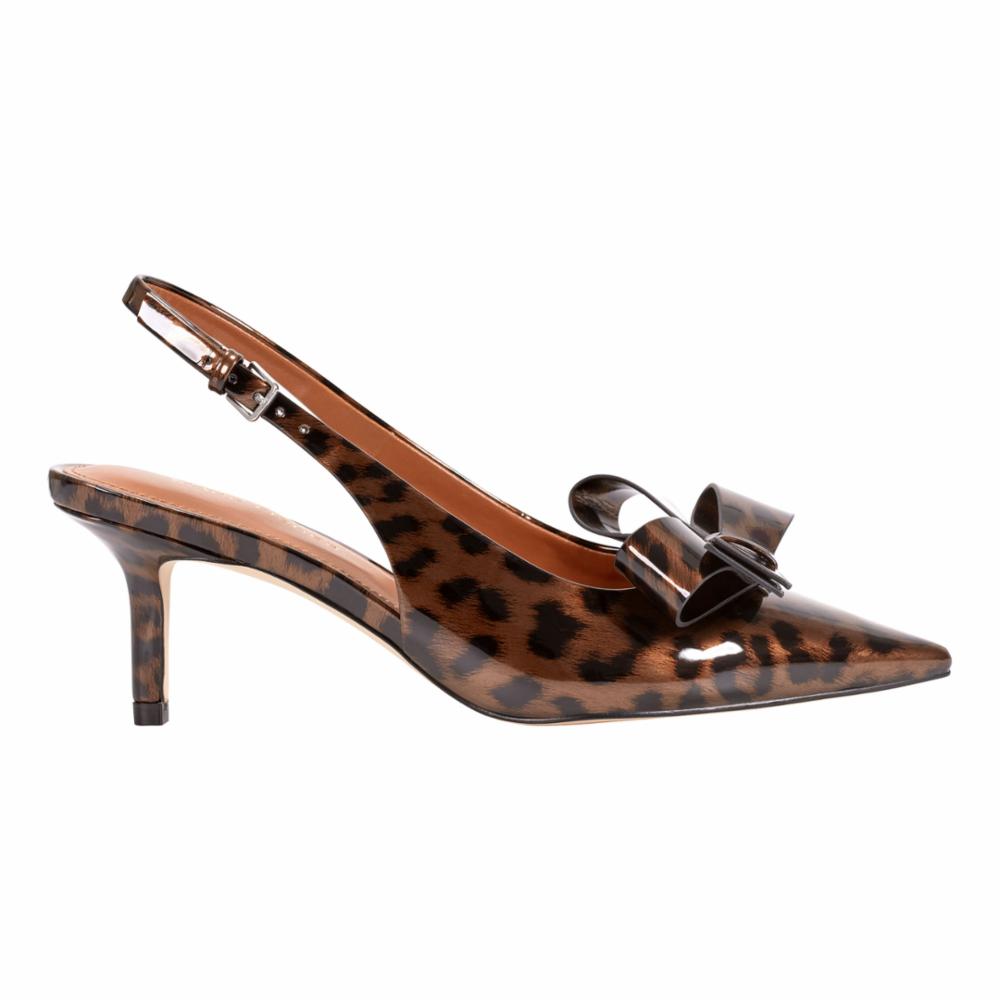 Marc Fisher Women's Allon Fall Leopard & Patent Leather Ankle Boots - Fashionable Leopard Print Booties for Women, Perfect for Office, Date Night & Autumn Outfits