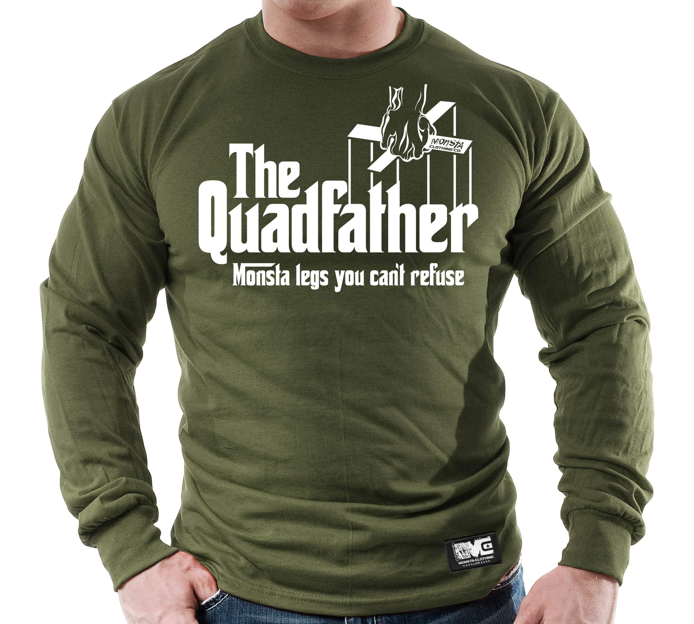 The QuadFather Men's Bodybuilding Workout Gym Long Sleeve Shirt - High Performance Training Apparel for Weightlifting & Muscle Building