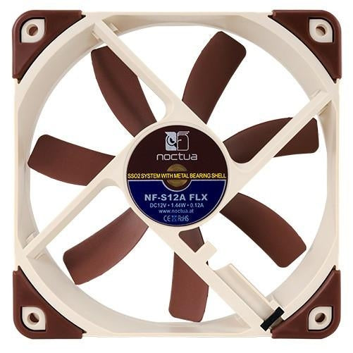 Noctua NF-S12A FLX Premium 120mm x 120mm x 25mm Ultra Quiet Cooling Fan - Perfect for PC Builds, Gaming Rigs & Computer Case Airflow Optimization