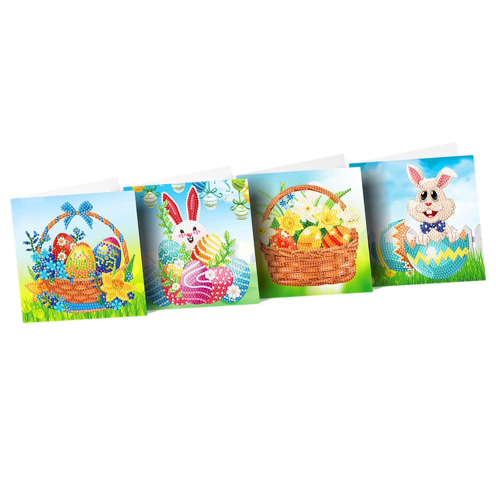 Predolo 8X Greeting Cards Kit with Beaded Easter Bunny - DIY Craft for Kids & Adults - Perfect for Easter Celebrations, Party Favors, and Holiday Gift Giving