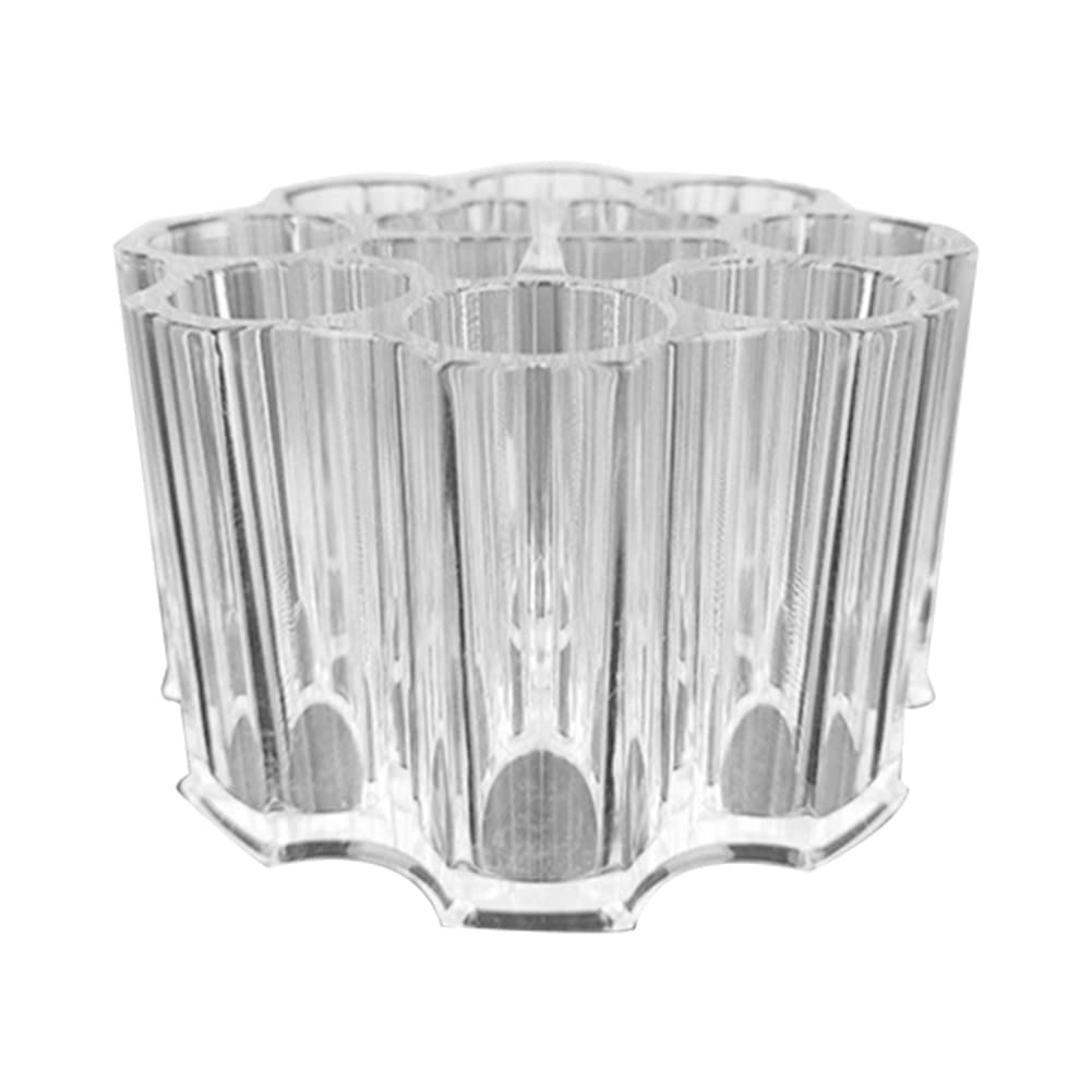 Ofanyia Acrylic Flower Makeup Brush Holder - Transparent Cosmetic Organizer for Lipstick, Brushes & Beauty Tools | Desktop Storage Box for Vanity, Bathroom & Travel