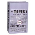 Mrs. Meyer's Lavender Scented Dryer Sheets - 12 Pack (80 Sheets) | Natural Fabric Softener for Laundry | Fresh & Long-Lasting Fragrance | Ideal for Clothes, Towels & Bedding