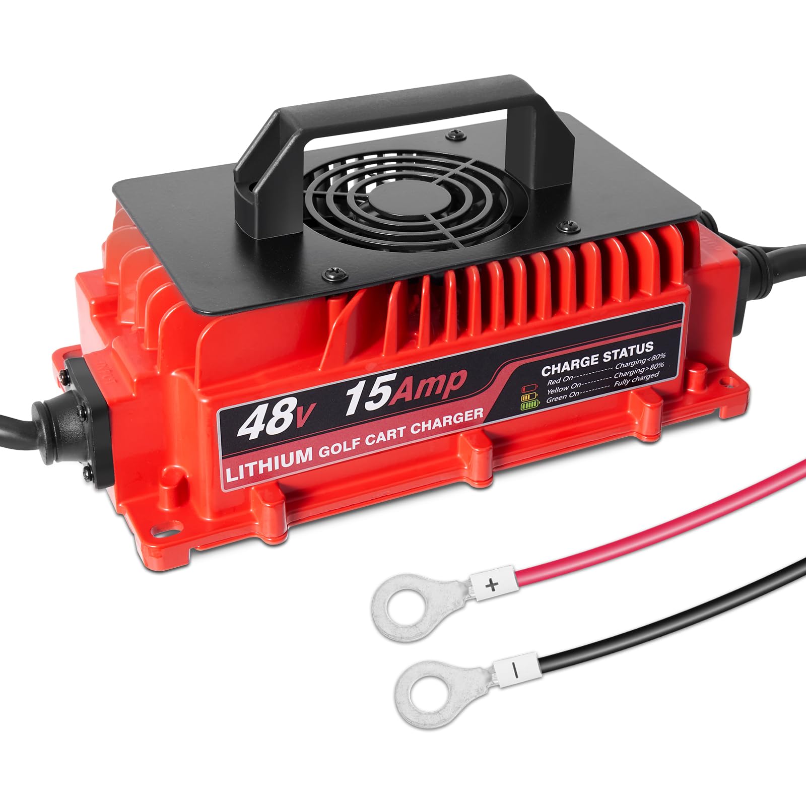 48V 15A Lithium Battery Charger LiFePO4 (LFP) Fast Charging Portable Onboard Charger for Golf Cart, RV, Boat, Marine - Perfect for Outdoor Adventures & Mobile Power Solutions
