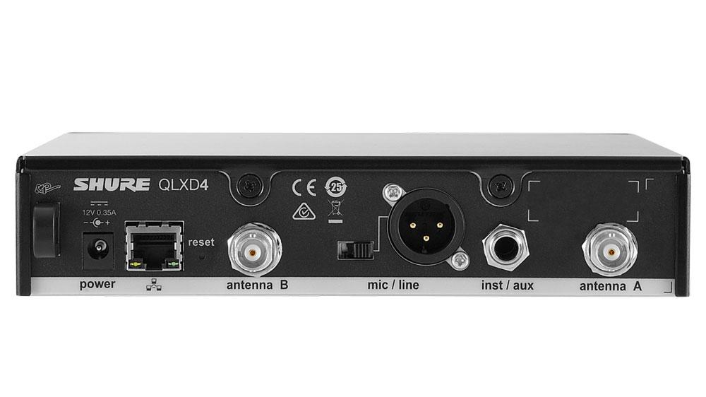 Shure QLXD4 Digital Wireless Receiver for Microphones - Professional Grade Audio Equipment for Live Performances, Studio Recording & Events
