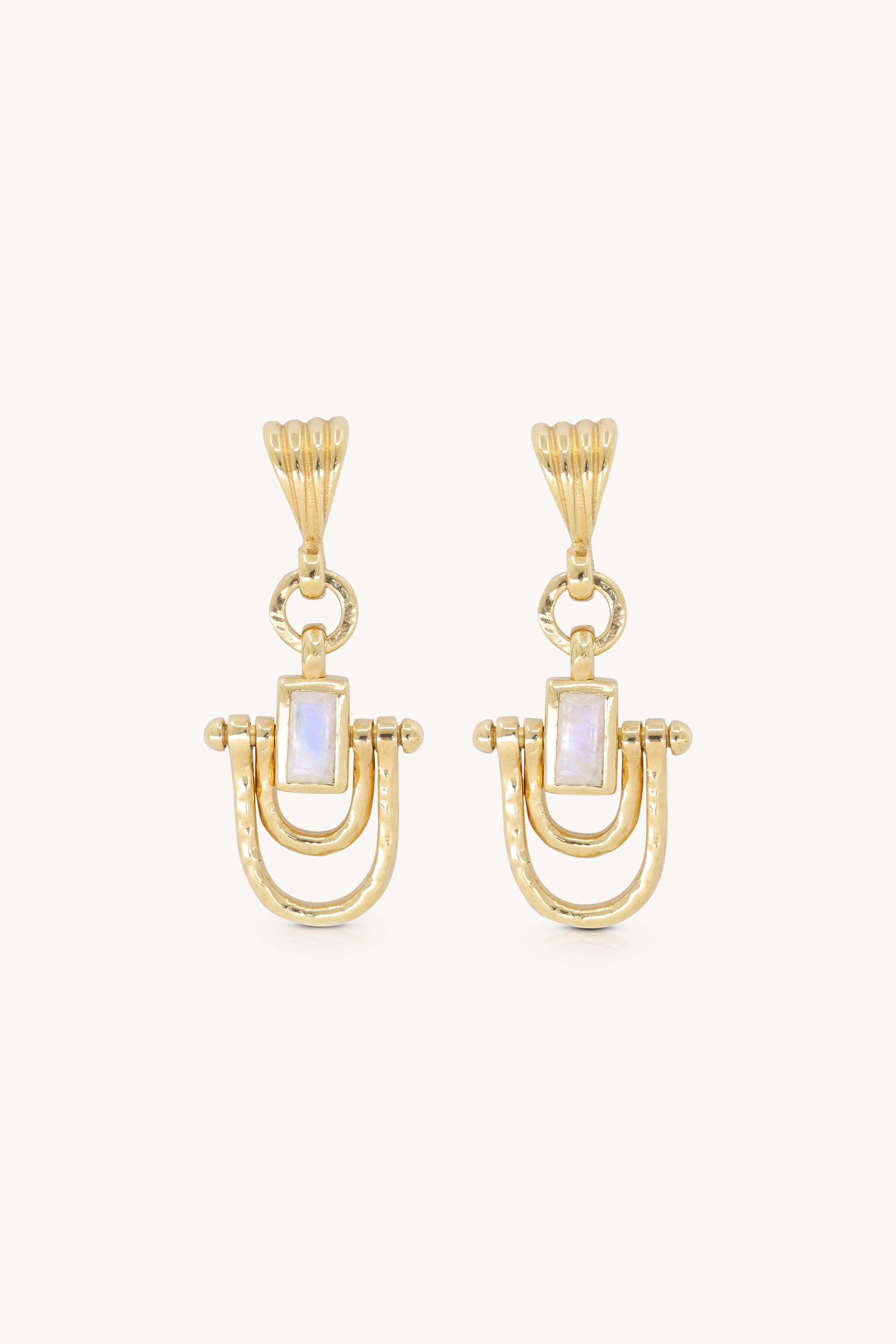 Allegra Moonstone Gold Earrings for Women - 14K Solid Gold Dangle Earrings with Genuine Moonstone - Perfect for Weddings, Parties & Everyday Elegance