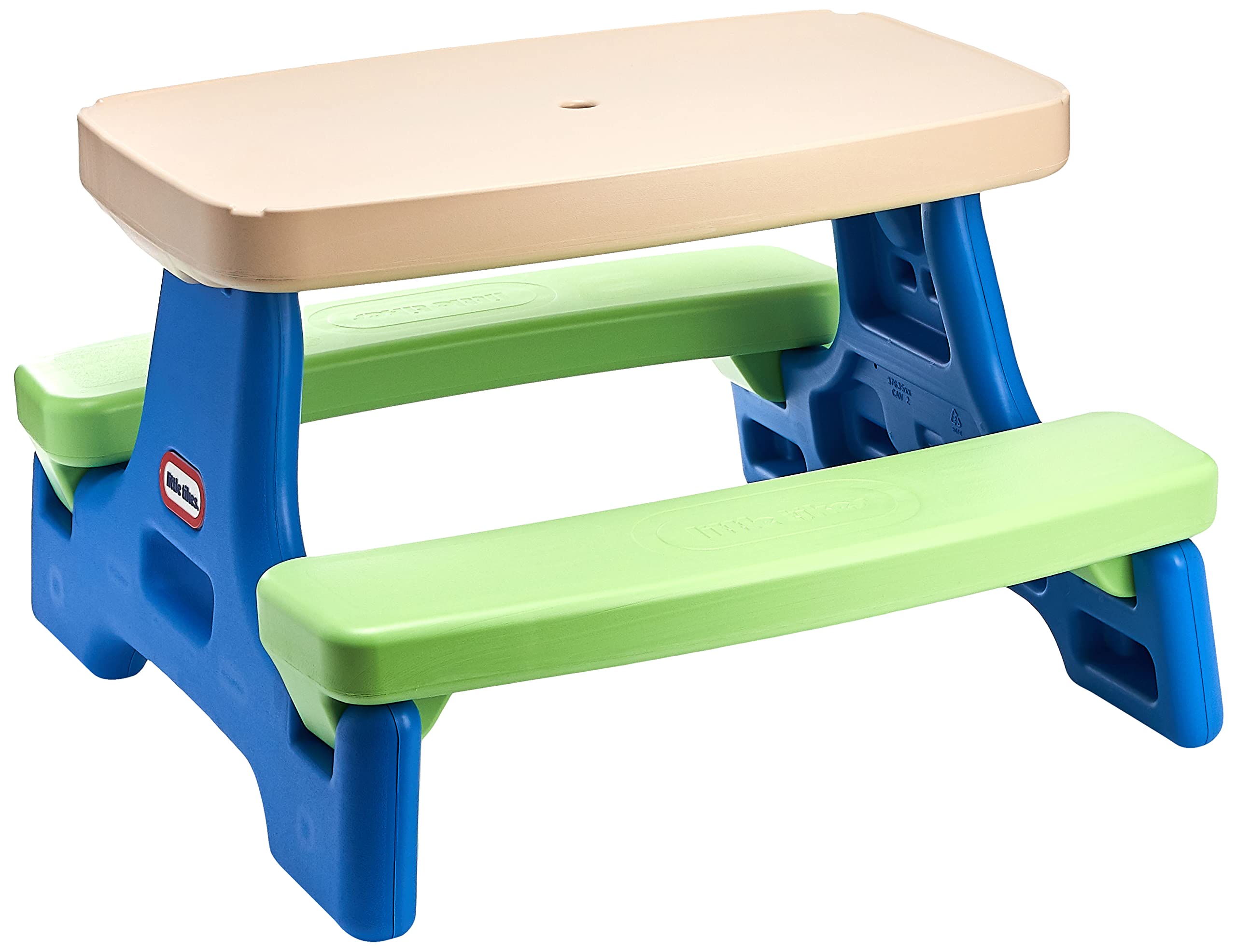 Little Tikes Easy Store Jr. Kid Picnic Play Table - Durable Outdoor & Indoor Activity Table for Toddlers - Perfect for Backyard, Playroom, and Preschool Playtime