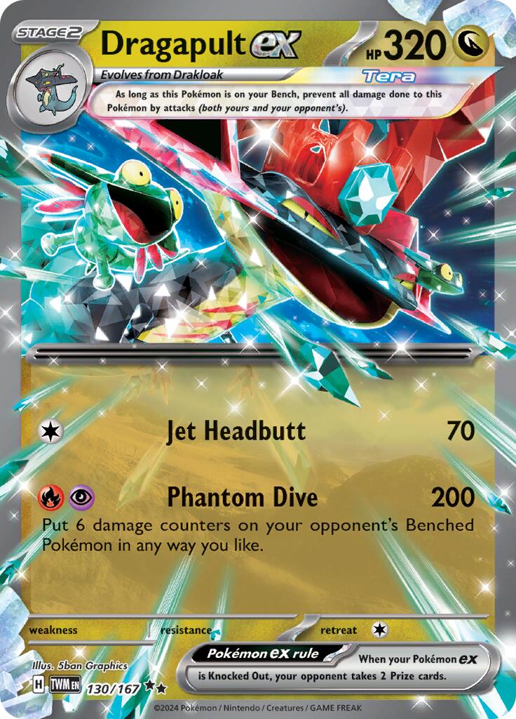 Dragapult ex Pokemon Card 130/167 - Ultra Rare TWM Collection for Battles & Trading - Perfect for Collectors and Competitive Play