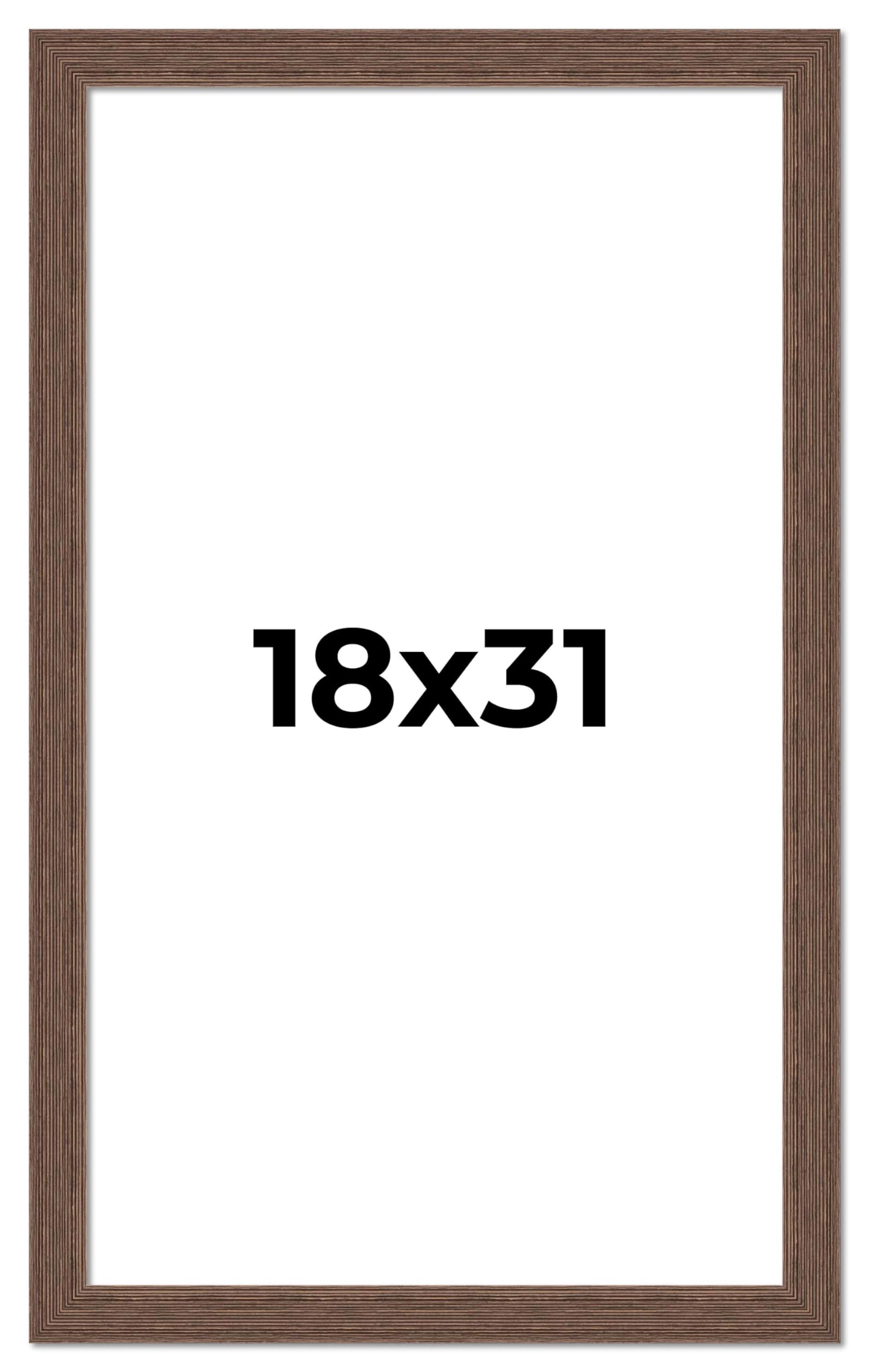 18x31 Brown Distressed Barnwood Picture Frame - Rustic Farmhouse Photo Frame with UV Acrylic Shatter Guard & Acid-Free Backing - Perfect for Wall Decor, Family Photos, and Home Office Display