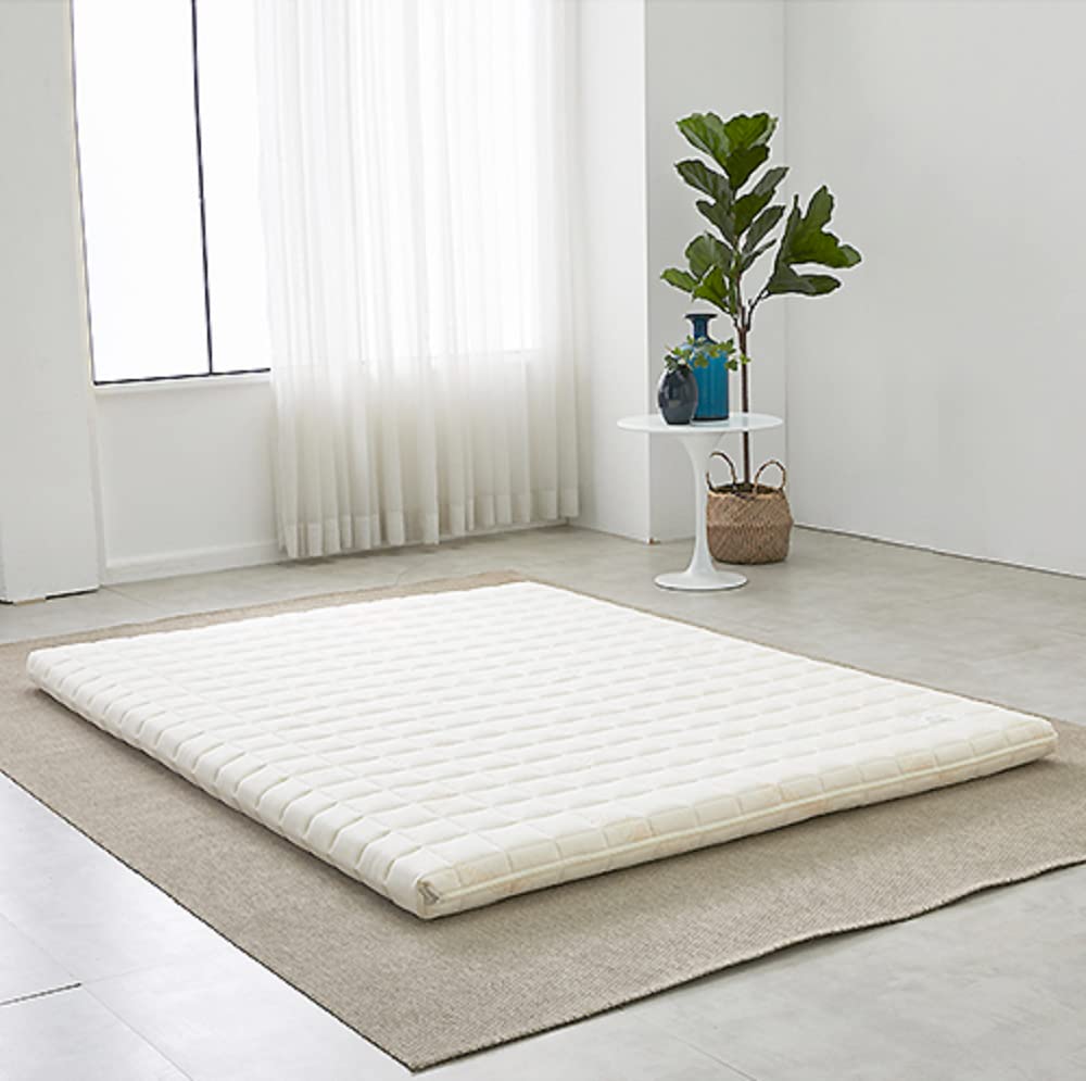 Organic Coconut Coir Mattress Topper 3 Inch - Medium Firm Twin XL Size, Natural Latex & Cotton Wool Blend for Back Pain Relief & Pressure Relief | Perfect for Guest Beds, Dorm Rooms & RV Mattress Upgrade