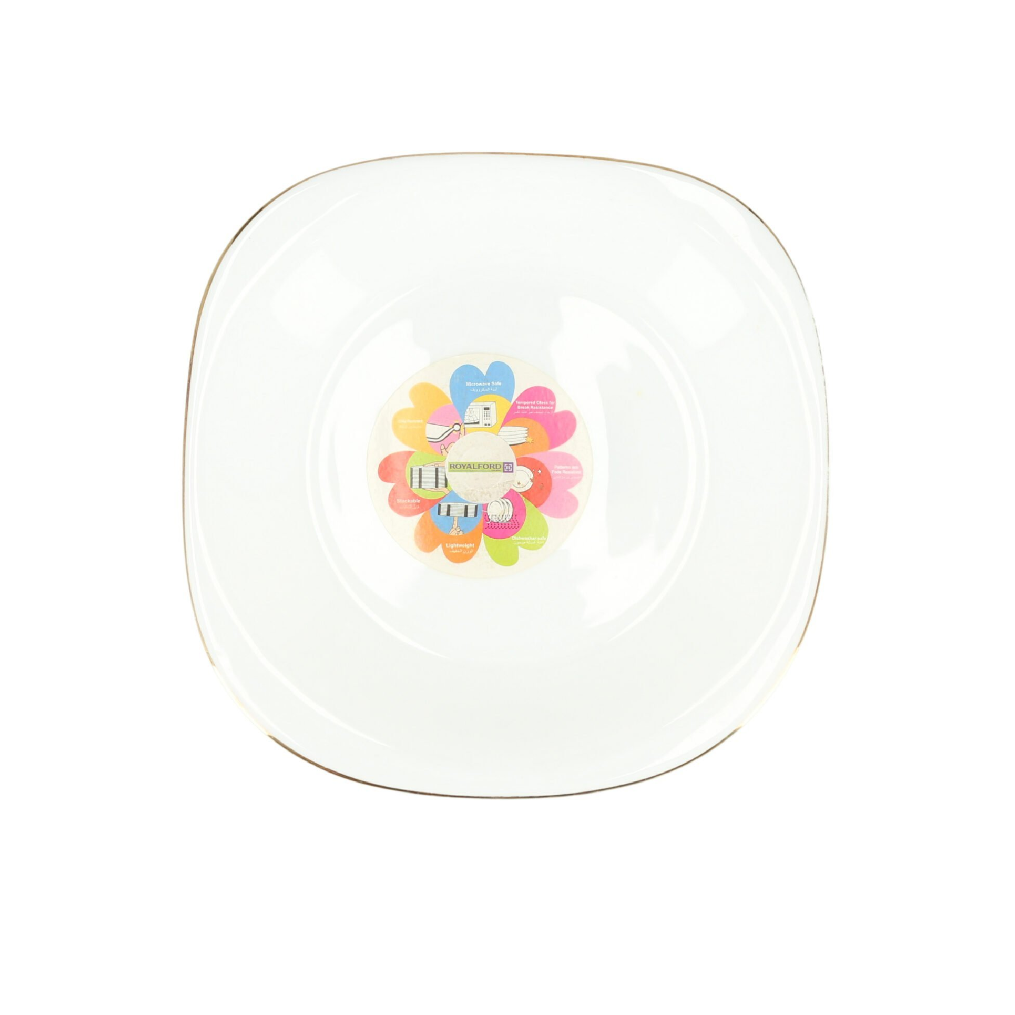 RoyalFor RF7873 8.5 Inch Opal Imperial Gold Dessert Plate - Elegant Dinnerware for Fine Dining, Wedding Receptions & Luxury Dessert Serving