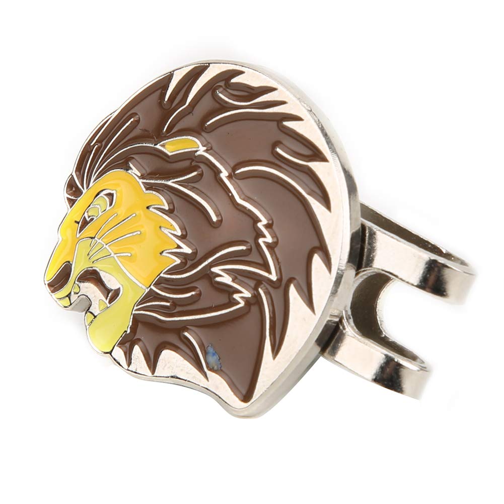 Alomejor Mini Lion Design Magnetic Golf Hat Clip - Strong & Secure Fit for Any Golf Hat & Divot Tool - Perfect for Golf Accessories & Outdoor Sports