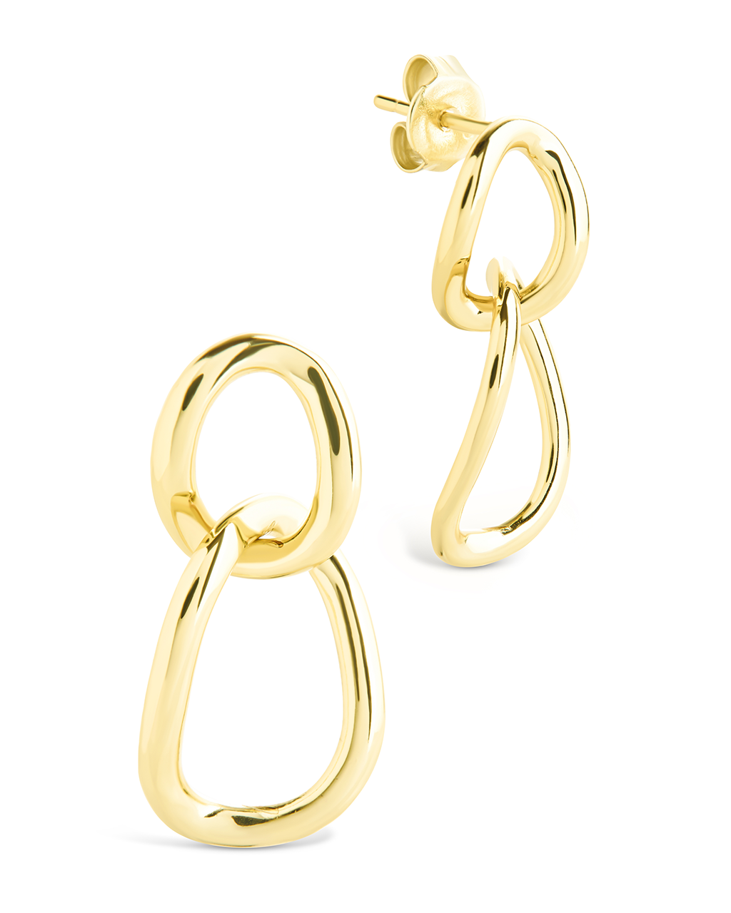 Cruz Double Link Drop Stud Earrings for Women - Elegant Dangle Hoop Earrings for Daily Wear, Party & Special Occasions