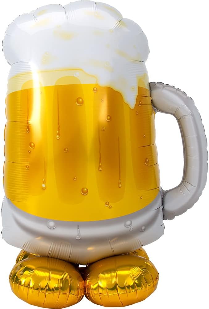 Giant Beer Balloon Column for Parties - Large Inflatable Beer Can Balloon Decor for Birthday, Bachelor, Bachelorette & Tailgate Celebrations