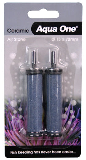 Aqua One Air Stone Ceramic 7 x 1.5cm 2 Pack - Premium Aquarium Bubbler for Fish Tank Oxygenation, Decoration & Water Circulation - Ideal for Freshwater & Saltwater Tanks