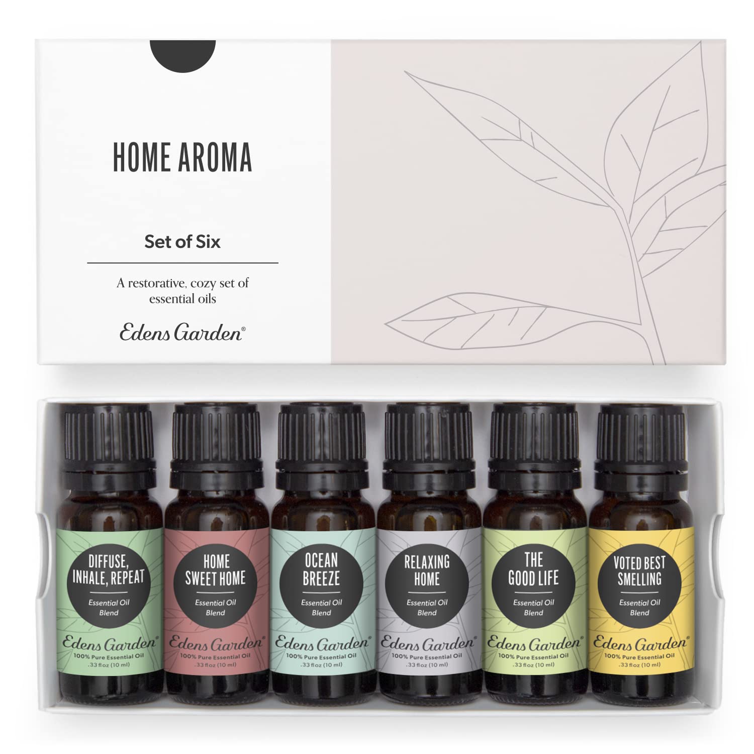 Edens Garden 100% Pure Therapeutic Grade Essential Oils Set - 6 Pack Aromatherapy Oils for Diffusers, Candle Making & Home Relaxation (10ml Each) | Natural Fragrance Oil Free Scents for Stress Relief, Yoga & Spa