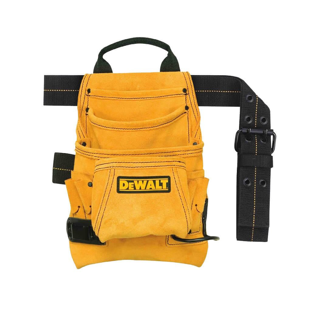 DEWALT DG5333 10-Pocket Carpenter Tool Bag - Durable Suede Nail & Tool Organizer for Construction, Woodworking & DIY Projects