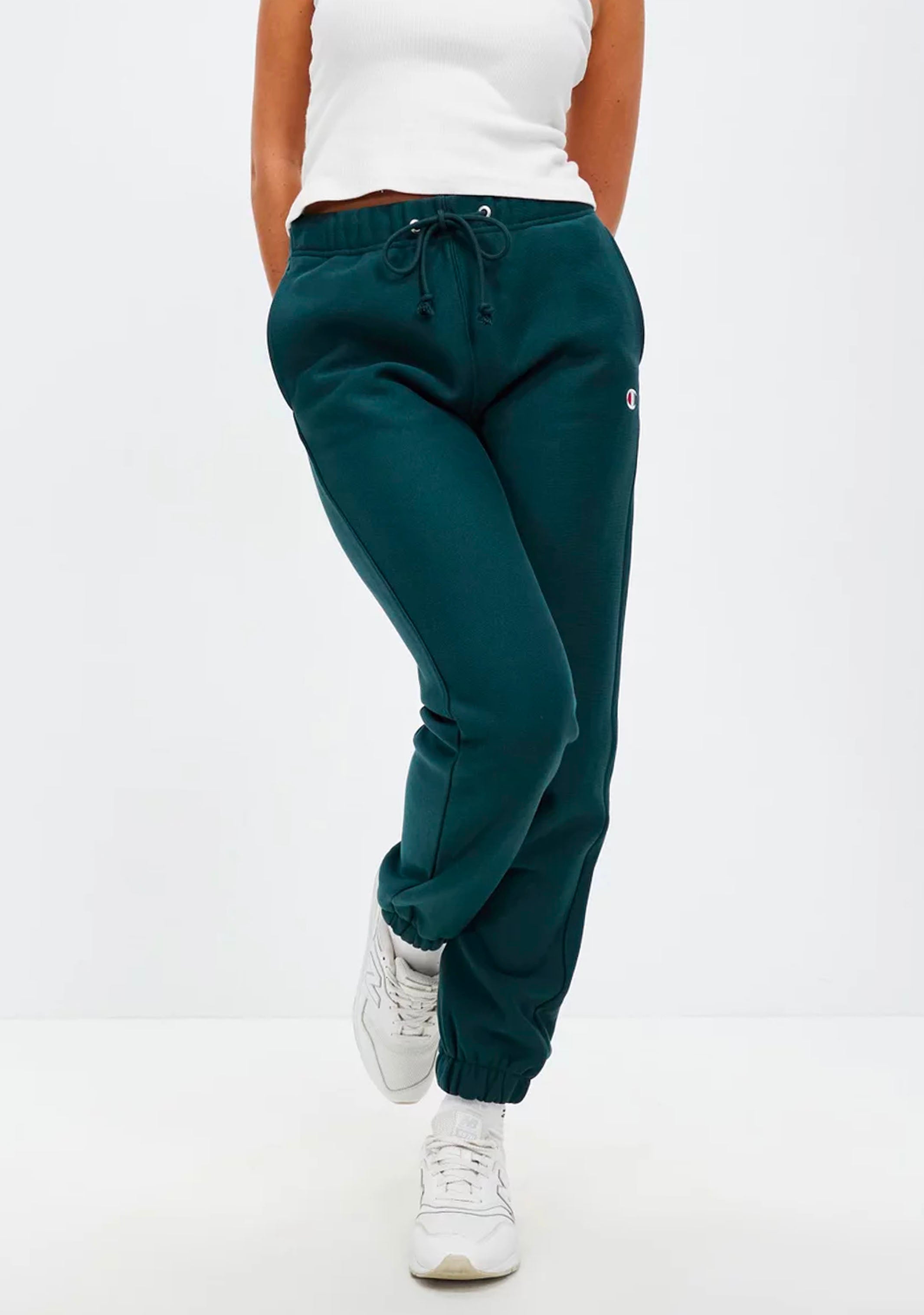 Champion Women's Reverse Weave Joggers - Dark Green Athletic Pants for Running, Yoga & Lounge Wear | Comfortable Fleece-Lined Sweatpants with Elastic Waistband