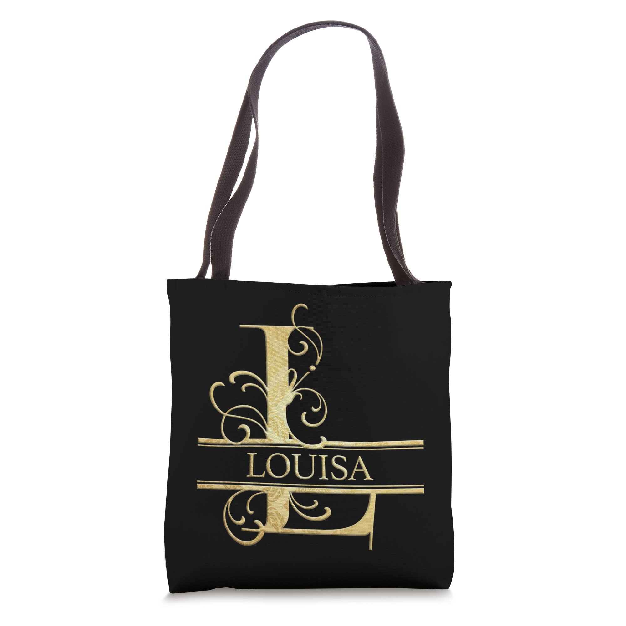 Louisa Name Tote Bag - Personalized Cotton Canvas Shoulder Bag for Women - Perfect for Shopping, Beach, Work & Travel Accessories