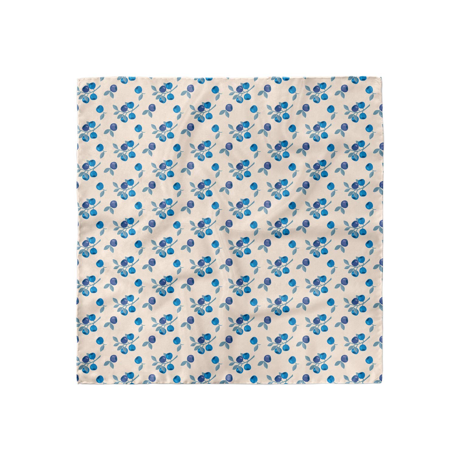 Ambesonne Botanical Hair Scarf - Blueberry Fruit Print Head Wrap for Women, Soft & Stylish Headband for Outdoor Activities, Yoga, and Beach Days
