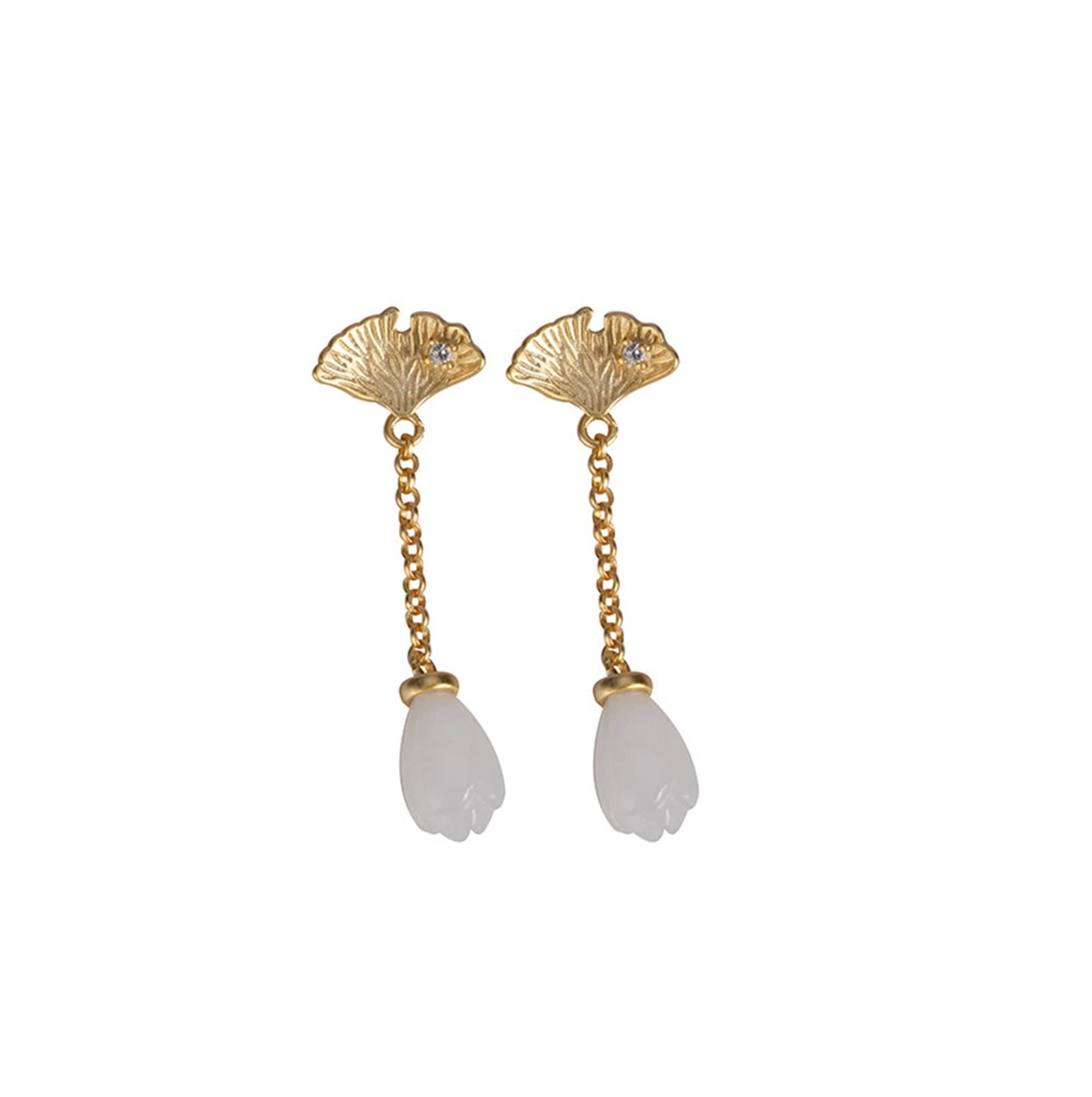 S925 Silver Gold-Plated Ginkgo Leaf Earrings for Women - Elegant Dangle Drop Earrings, Perfect Birthday Gift for Girlfriend, Mother, Sister | Ideal for Weddings, Parties, and Daily Wear