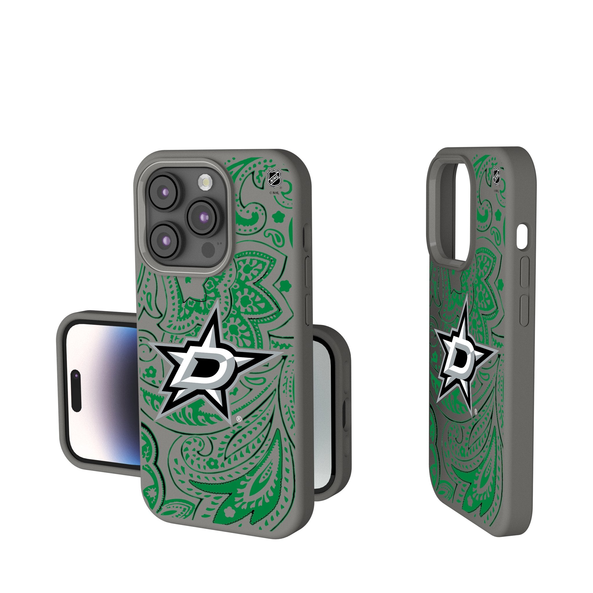 Dallas Stars Paisley Soft Touch Phone Case - Shockproof Protective Cover for iPhone 15/14/13/12/11 Pro Max - Stylish Design for Hockey Fans - Perfect for Game Day & Everyday Use