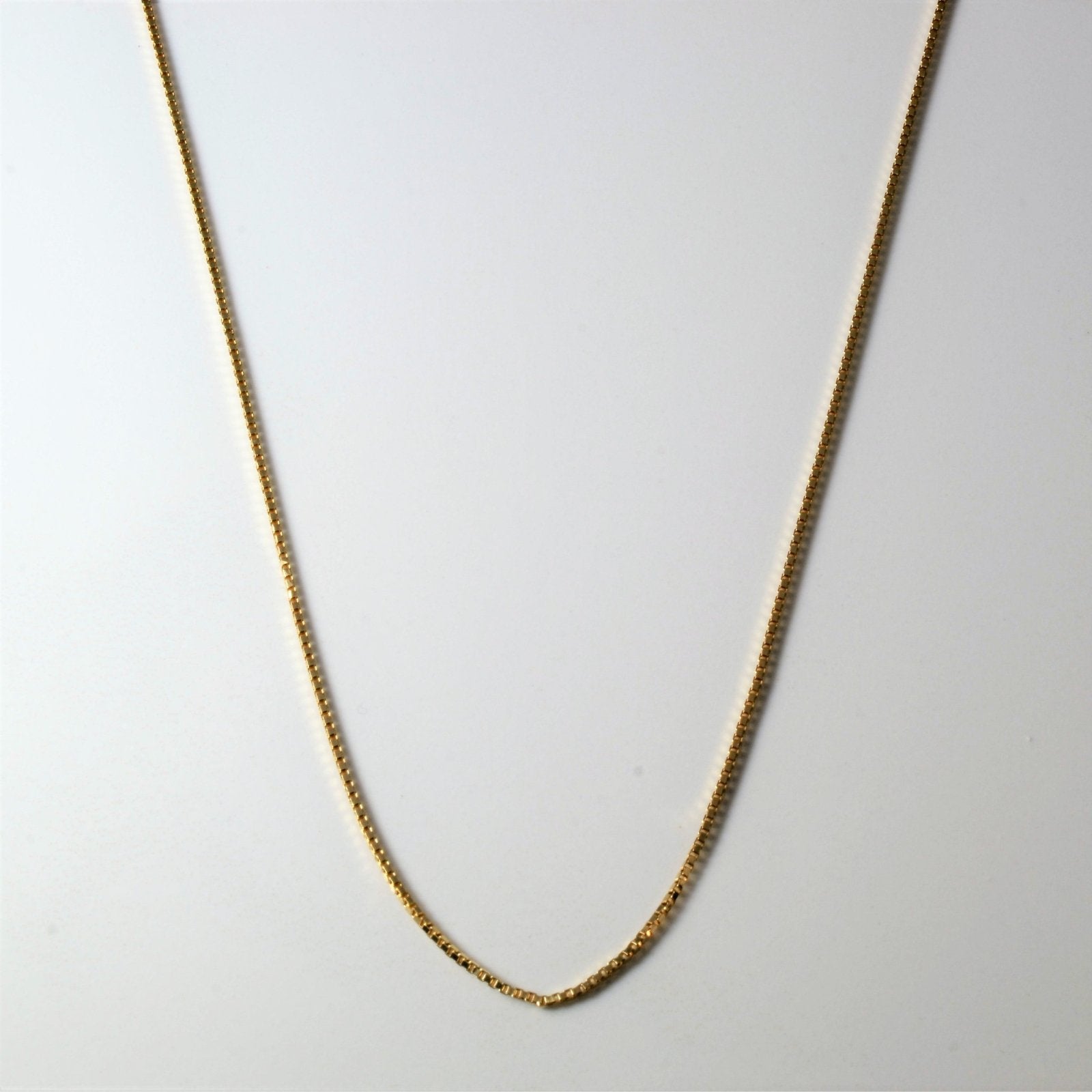 10K Yellow Gold Box Chain Necklace for Women - 18 Inch Solid Gold Box Link Chain - Perfect for Everyday Wear, Layering & Gifts