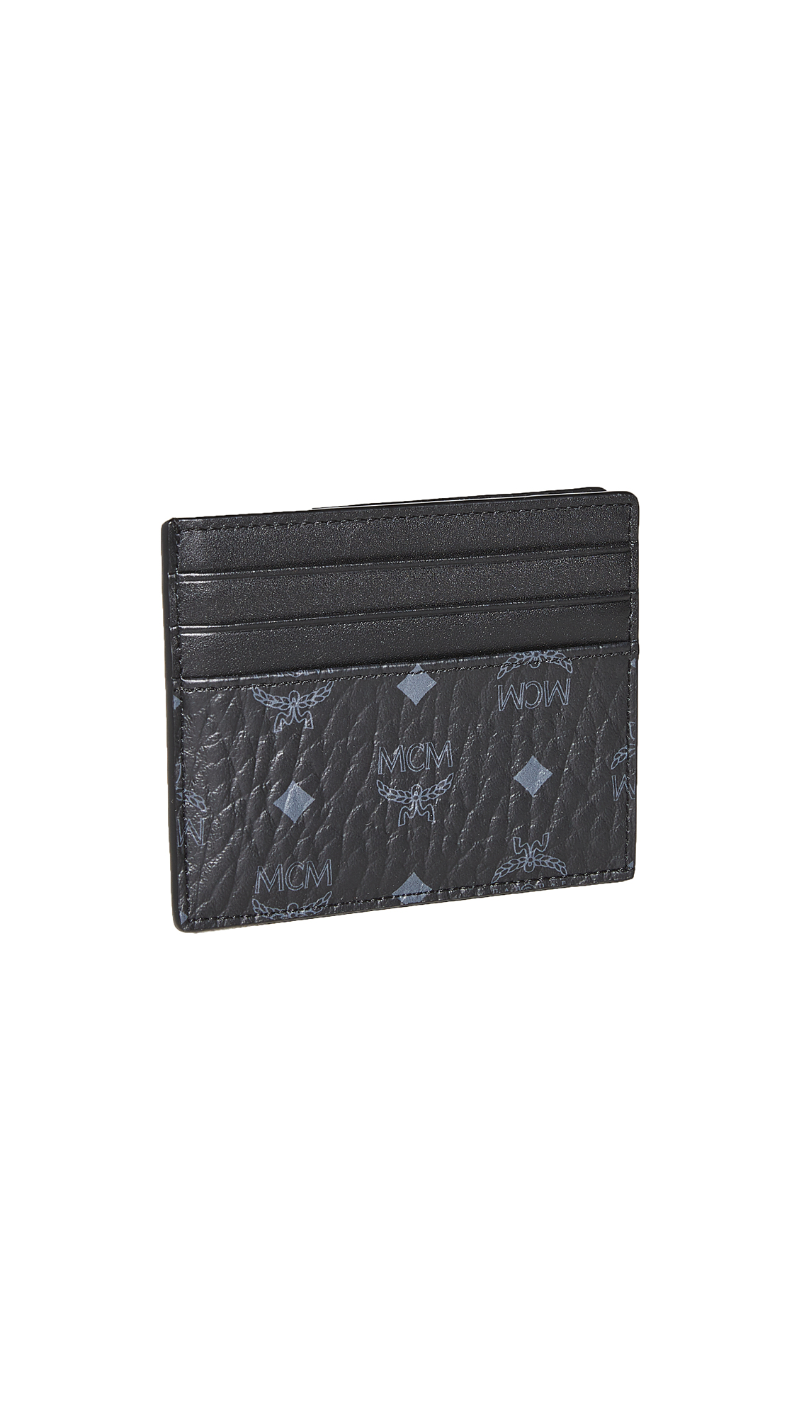 MCM Men's Visetos Original Leather Card Holder Wallet - Slim RFID Blocking Credit Card Case for Business & Travel