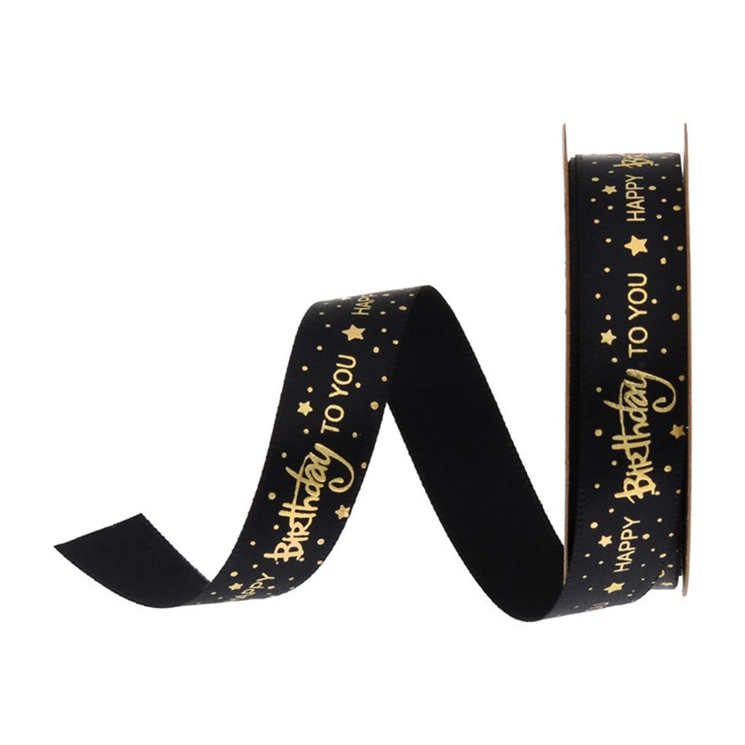 20 Yards Happy Birthday Printed Ribbon - Premium Polyester Decorative Ribbon for Cake Decorating, Gift Wrapping, DIY Crafts & Party Decor | Ideal for Birthday Cakes, Presents, and Special Occasions