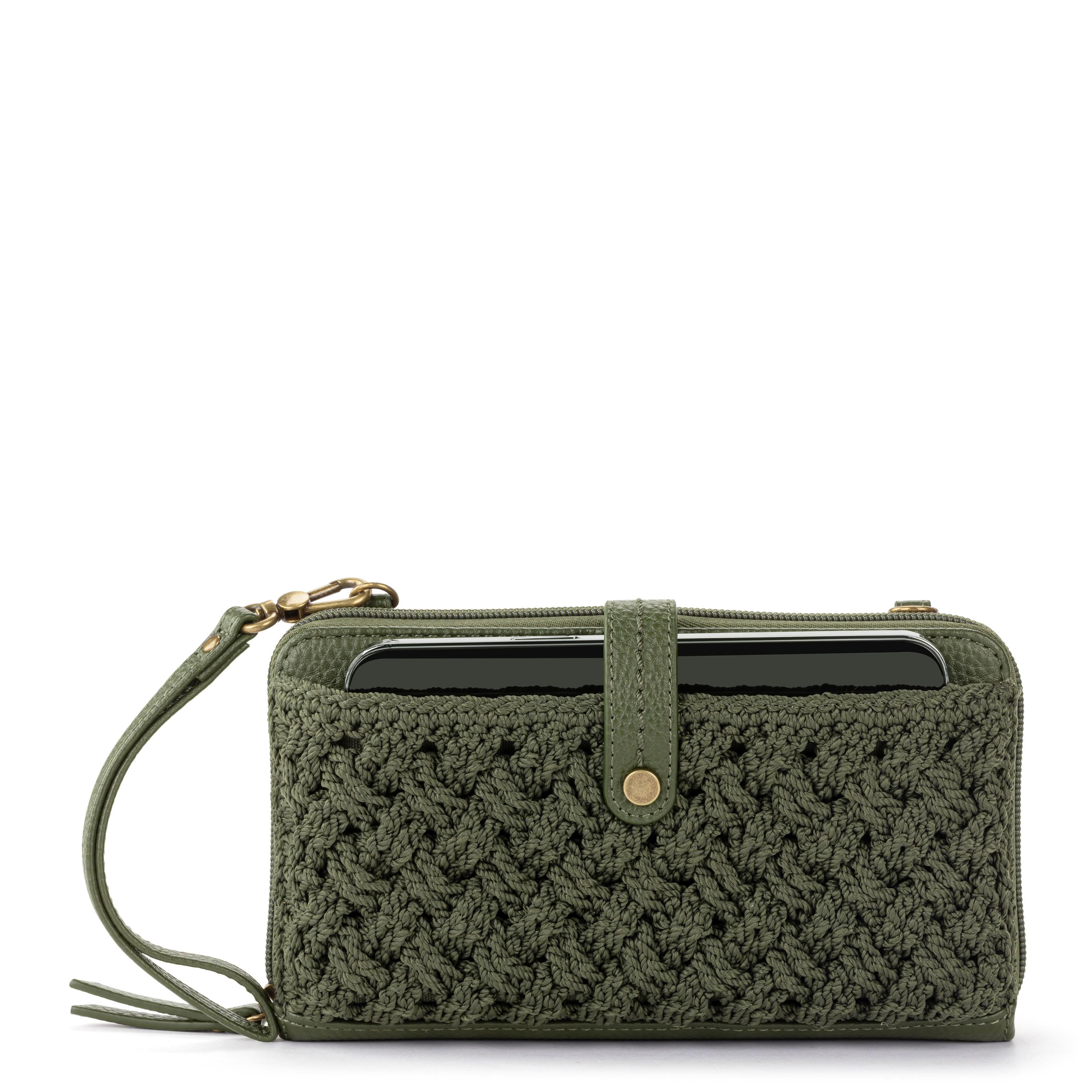 Handmade Iris Smartphone Wallet - Crochet Moss Cozy Weave Case for iPhone & Android - Perfect for Everyday Use, Travel & Gifts