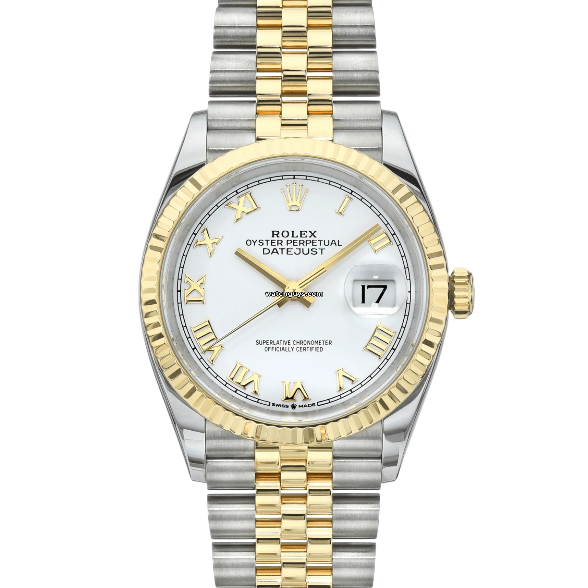Rolex Datejust 126233 Men's Watch - 36mm Stainless Steel & Gold, White Roman Dial - Luxury Dress Watch for Business & Formal Occasions