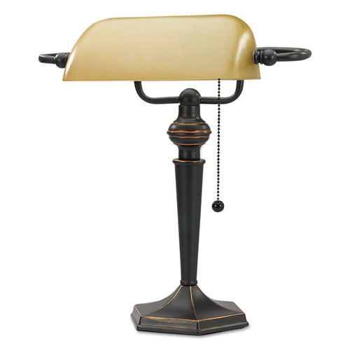 Vintage Banker's Lamp with Green Glass Shade - 10