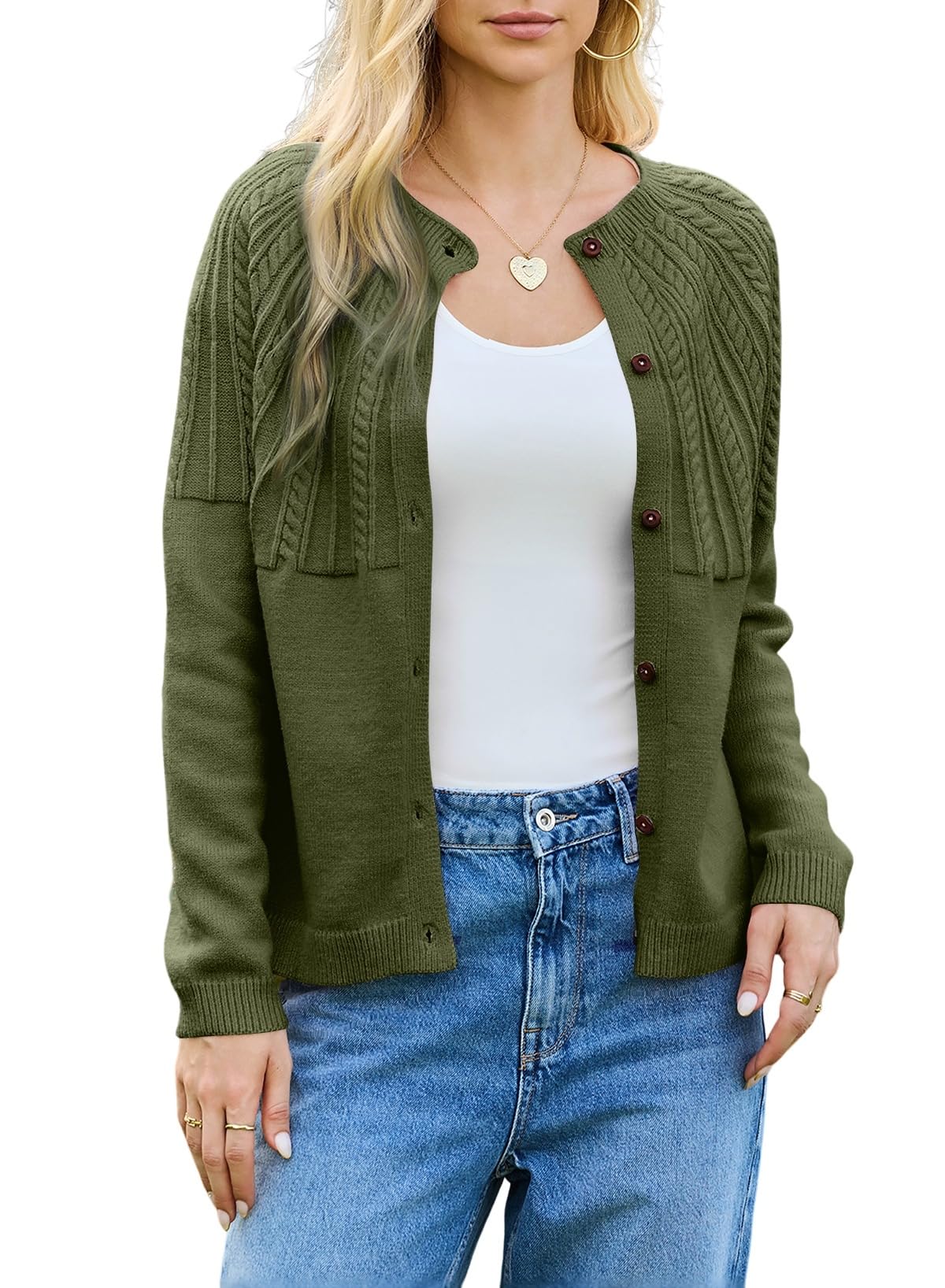 Dokotoo Women's Long Sleeve Crochet Cardigan Sweater - Cozy Knit Fall Cardigan for Women 2024 | Perfect for Autumn Outfits, Layering & Casual Wear