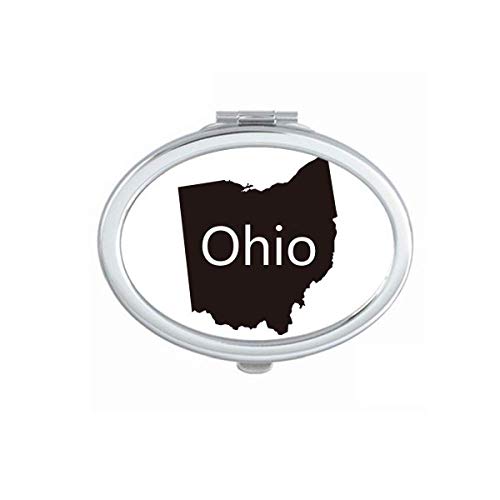 DIYthinker Ohio USA Map Outline Mirror - Portable Folding Double-Sided Makeup Mirror for Travel, Home & Vanity (Handheld Compact Design)