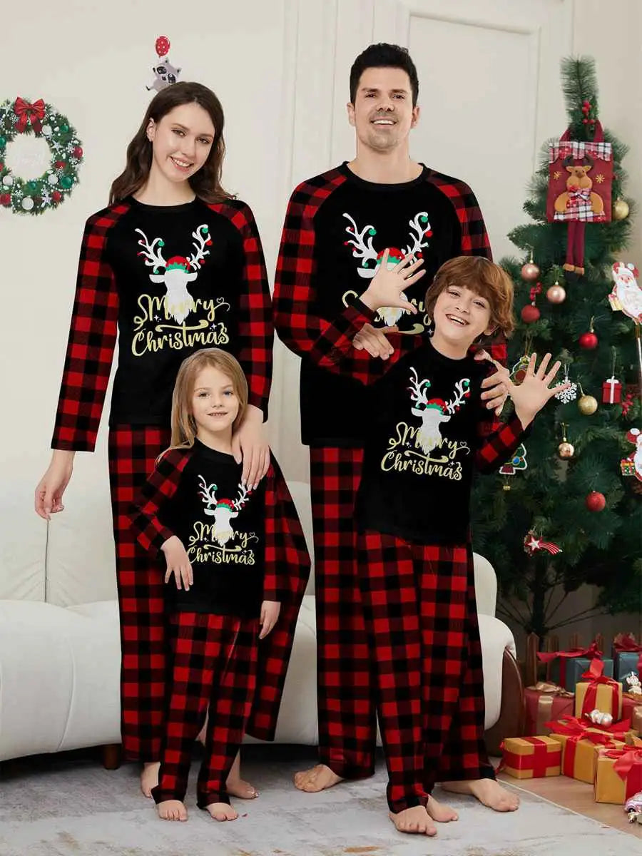 Reindeer Christmas Pajamas Set - Family Matching Holiday Pjs for Women, Men & Kids | Cozy Xmas Sleepwear for Family Photos & Christmas Morning