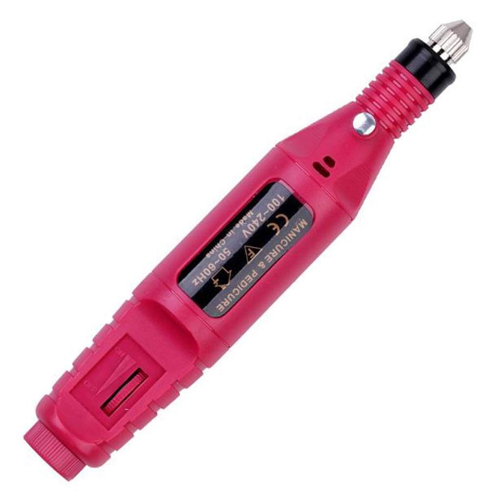 Professional Electric Nail Drill Kit - Rechargeable Manicure & Pedicure Set with 6 Bits, Nail File Machine for Salon & Home Use, Rose Red (Perfect for Nail Art, Acrylics & Gel Polish Removal)