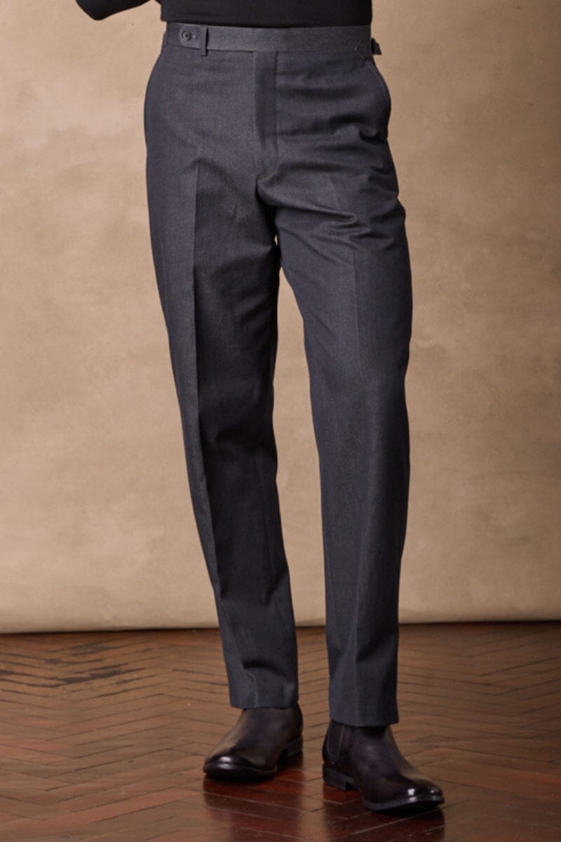 Como Trouser Charcoal Cotton Cashmere Denim Pants - Premium Comfort for Business Casual & Office Wear