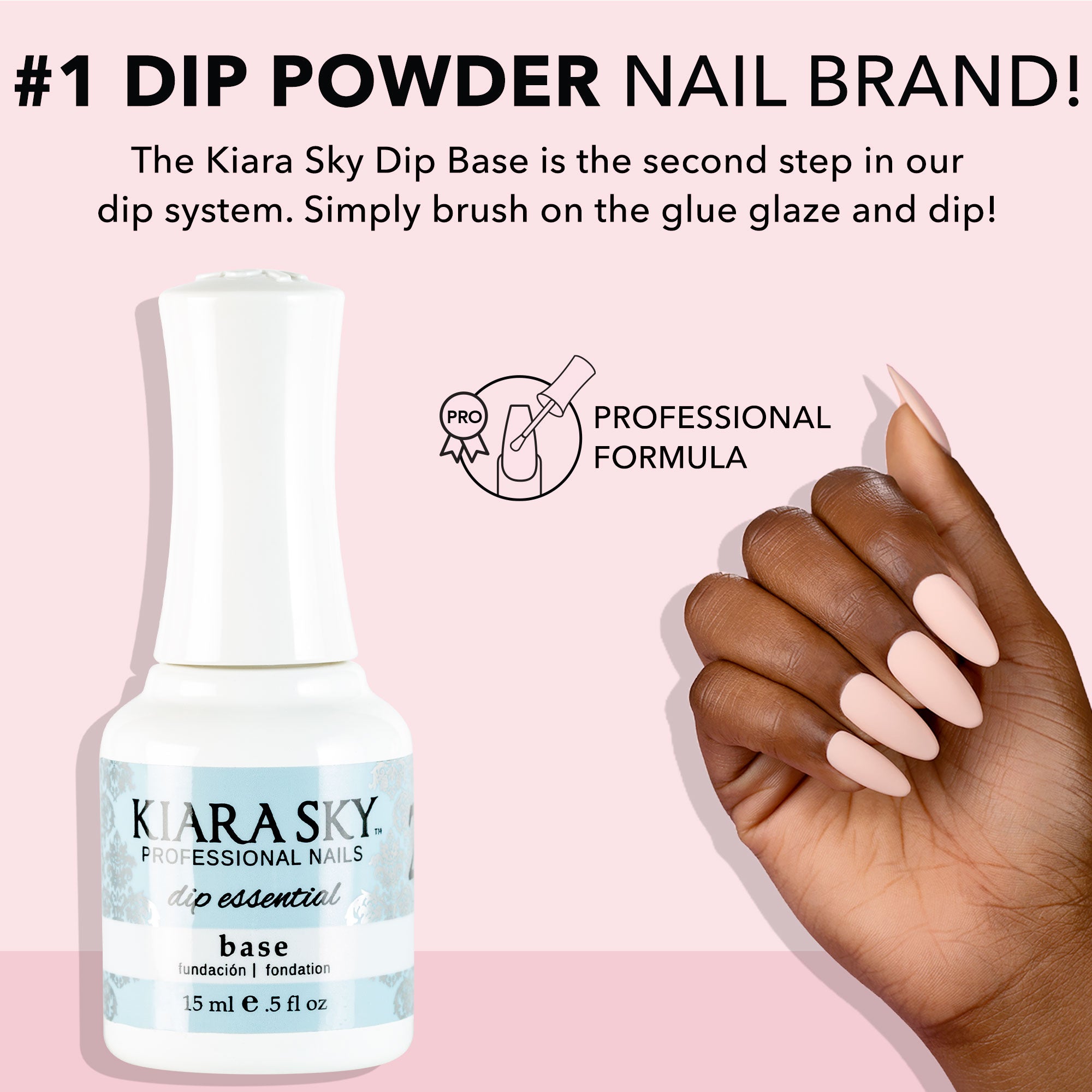 Kiara Sky Dip Powder Nail Kit - Professional Dip Base for Strong & Long-Lasting Manicures - Perfect for Home & Salon Nail Art DIY