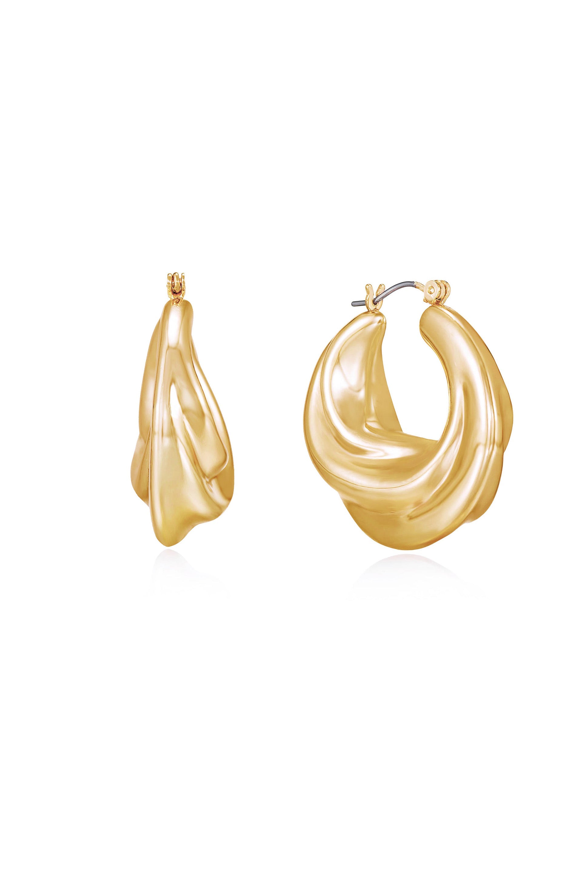 Crescent Swirl Hoop Earrings for Women - Trendy Gold/Silver Dangle Earrings for Everyday Wear | Perfect for Parties, Date Nights & Office