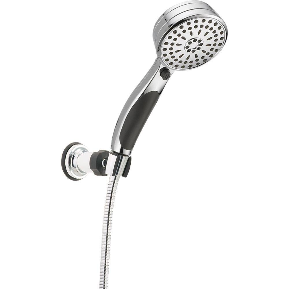Delta Faucet 55424 Chrome 9-Spray Touch-Clean Wall-Mount Handheld Shower with Hose - Perfect for Bathroom Renovation & Spa-Like Shower Experience