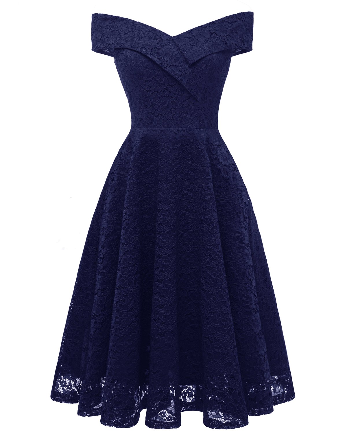 Elegant Lace Midi Dress - A-Line Swing Dress for Women | Perfect for Tea Party, Cocktail Party, Wedding, Prom, Office & Formal Events | Flattering Fit for Special Occasions & Evening Wear