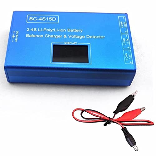 Tatoonly Superjiuex BC-4S15D 1500mA 2S-4S Lipo Battery Balance Charger with LCD Voltage Display for RC Drones, FPV Quadcopters - Perfect for Drone Racing, Aerial Photography & RC Hobby Charging