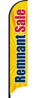 Feather Flag Banner - High Visibility Remnant Sale Burst Design | Perfect for Outdoor Advertising, Car Dealerships & Sports Events