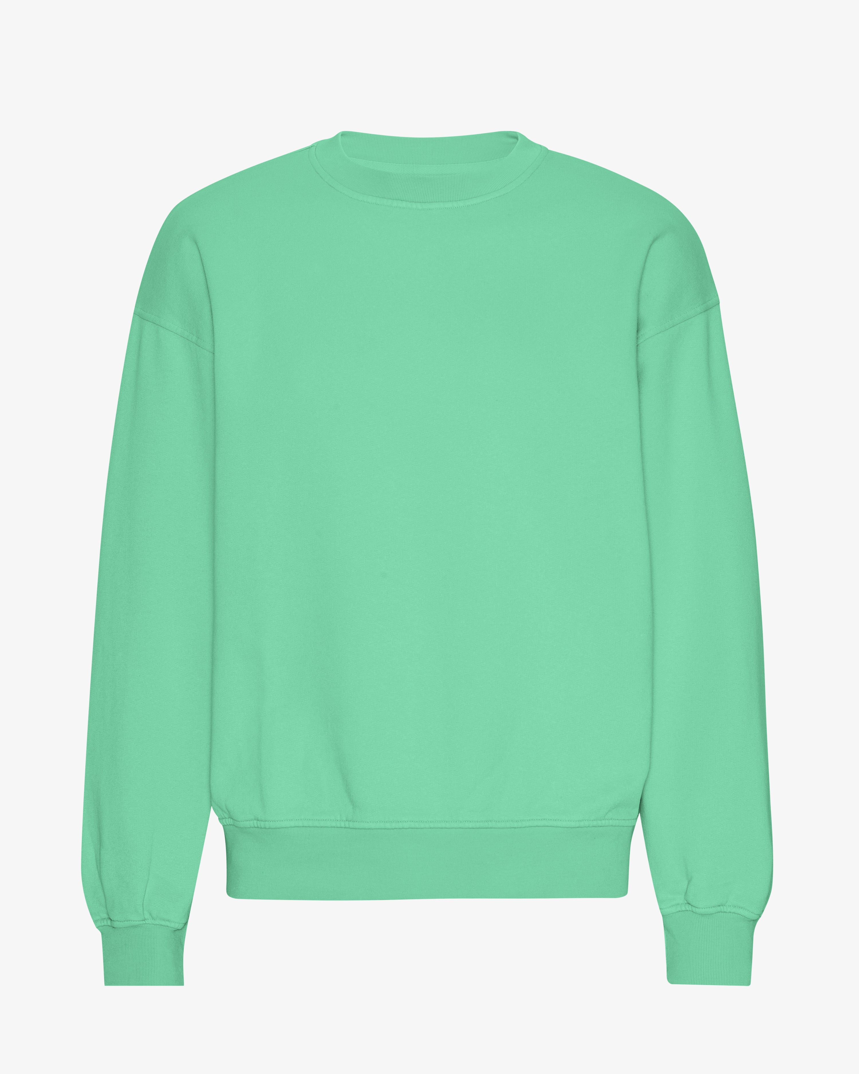 Organic Oversized Crewneck Sweatshirt for Women - Soft Spring Green Pullover - Casual Loungewear & Streetwear Fashion