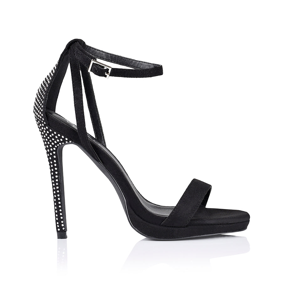 Elegant Black Micro Pommy Formal Heels for Women - Perfect for Weddings, Parties & Evening Events