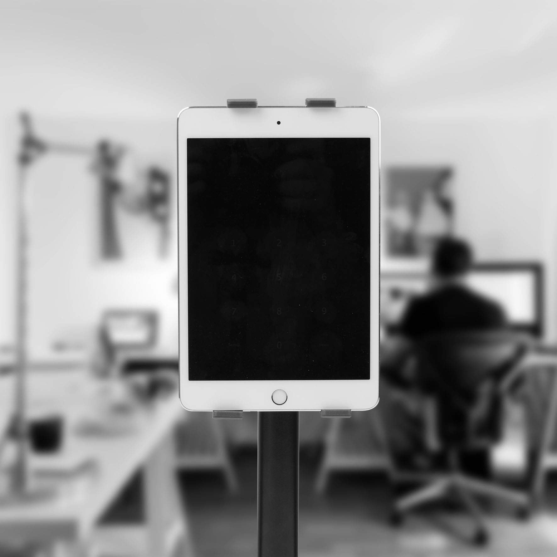 Duronic DMT1 Adjustable Tablet & Smartphone Holder - VESA 75/100 Compatible Desk Mount for DM Series (DM15-DM65, DMUSB, DMDC, DMG) - Perfect for Home Office, Kitchen, Bedroom & Workstation Use